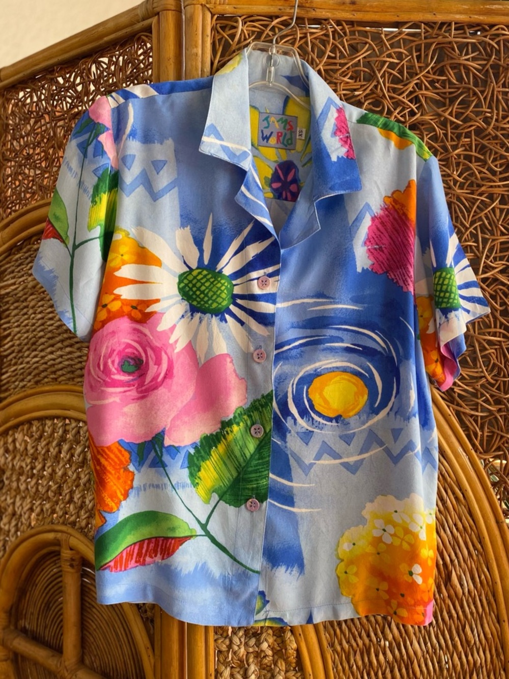 Jams World Light Blue Floral Hawaiian Print Shirt